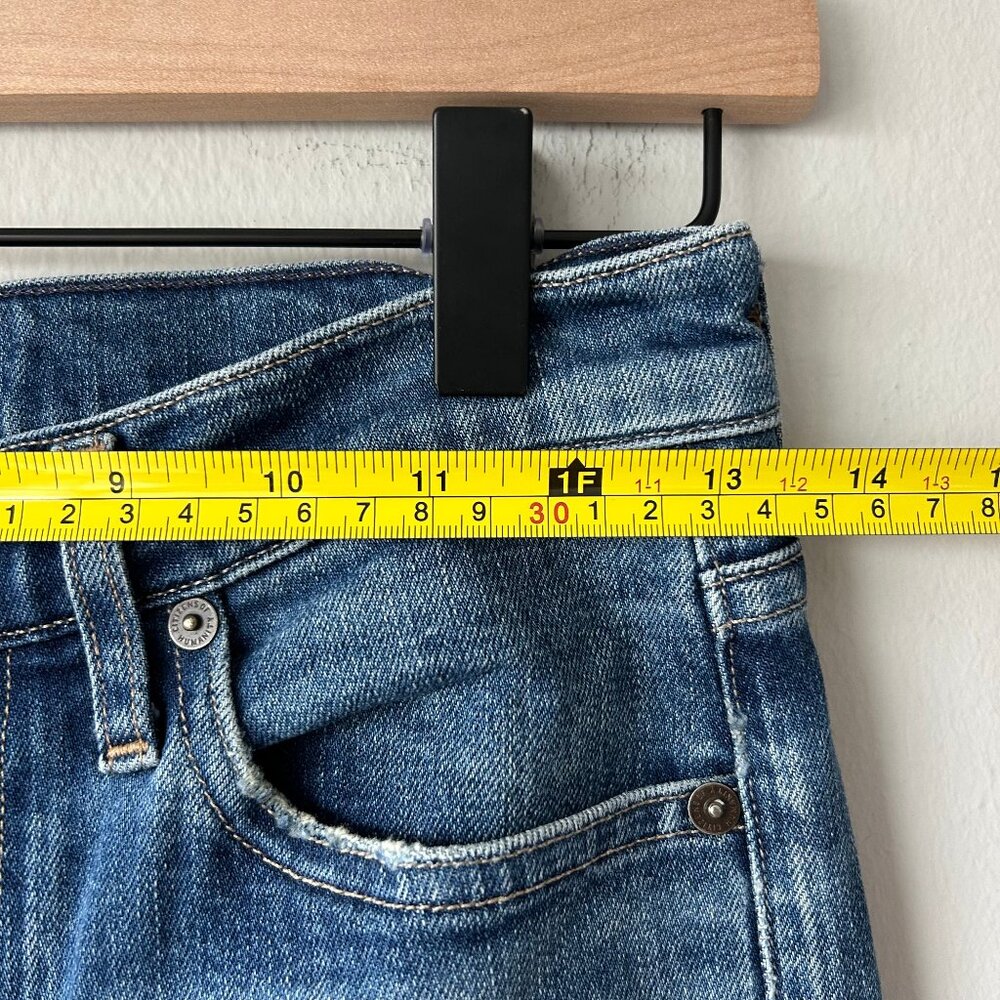 Citizens of Humanity Straight Jeans Women 25 Medium Wash Raw Hem Ankle Slit - Picture 8 of 10